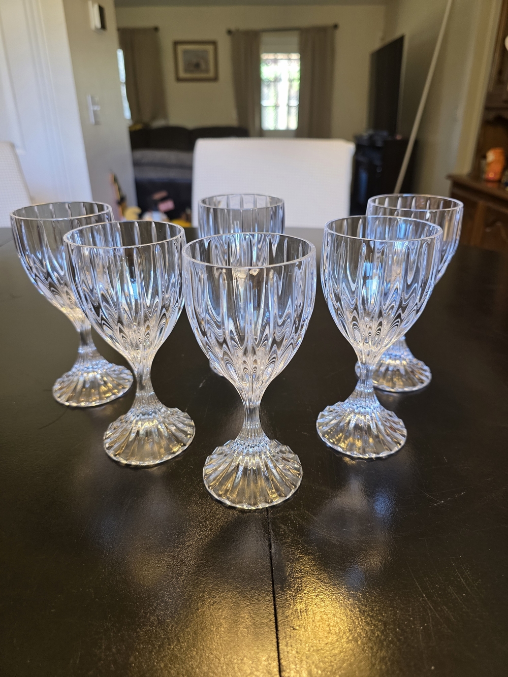 Vintage Mikasa Park Lane Real Crystal Wine/Iced Tea Goblets/Glasses Set of 6